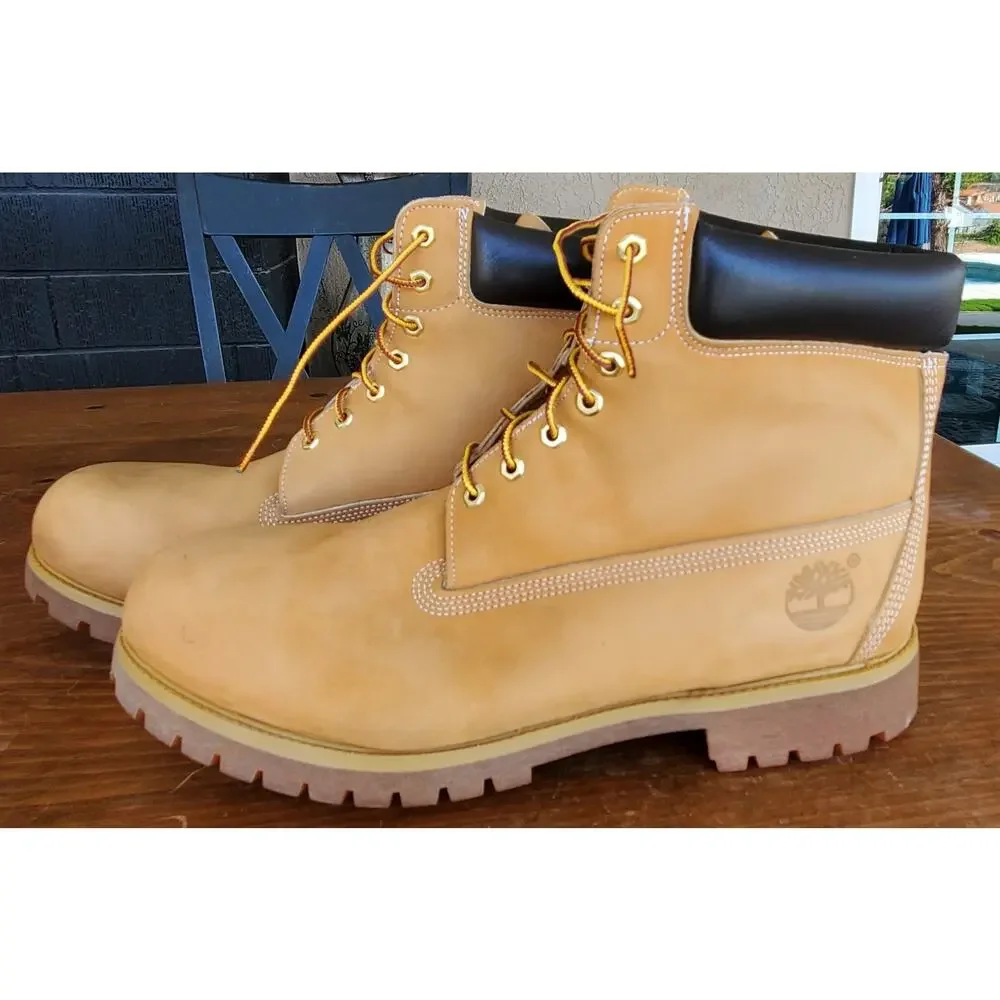 Timberland 6 Inch Premium Waterproof Men's Boots Wheat Nubuck Size 17 [10061]